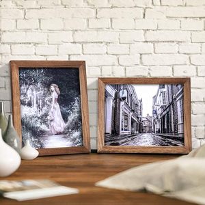 Cadre photo en bois massif fait main au design vintage moderne avec impression sérigraphique, cadre en bois unique et magnifique pour montage mural - Product Image 2