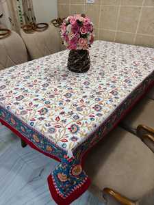 Trending Handmade Pure Cotton Block Printed <b>Table</b> <b>Cover</b> Floral Design Customizable for Hotel Home Use Modern Style Jaipur India - Product Image 4