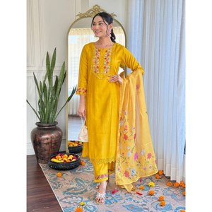 Beautiful Party Wear Cotton <b>Top</b> and Bottom with XL Size Dupatta Elegant and Stylish - Product Image 6