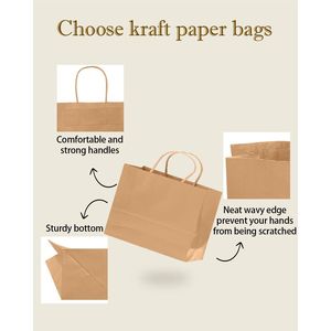 Confezione da 30 Sacchetti Regalo Grandi in Carta Marrone con Manici 33x11x25 cm - Sacchetti per Feste all'Ingrosso - Product Image 3