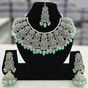 Silver Plated Fine <b>Jewelry</b> <b>Set</b> with Crystal Stone and <b>Pearls</b> 12881122MG Necklace - Product Image 1