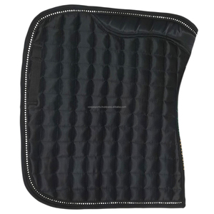 Spain Horse Dressage Saddle <b>Pad</b> Custom Design Quilted Satin Rhinestone Trim Strong English Equestrian Style Horse Riding - Product Image 5