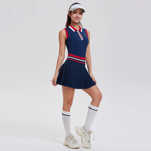 Wholesale Sports Bra and Tennis <b>Skirt</b> Built-in Shorts Set for Women Quick-Dry Premium Gym Sport Golf Wear - Product Image 2
