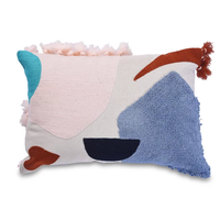 Coussin abstrait de style scandinave Rug Artist, 100% laine et coton, design minimaliste, décoration pour salon et chambre, peinture 43cm x 43cm