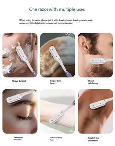 Plastic Handle <b>Single</b> <b>Blade</b> <b>Razor</b> For Barber Shop Face Shaving Stainless Steel <b>Blade</b> Multi Color Options - Product Image 3