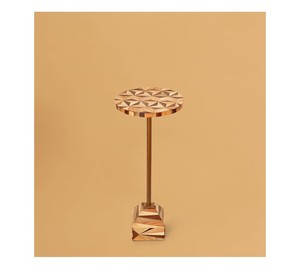 Modern Classic Gold Plated Foldable Coffee <b>Table</b> with Wood Inlay Triangle Pattern Exquisite Home Furniture for Living Room Use - Product Image 4