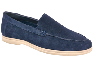Mocasines de Gamuza Azul Marino para Hombre, Sin Cordones, Punta Redonda, Transpirables, Entresuela de EVA, Suela de Goma, para Todas las Temporadas, Casuales - Product Image 1