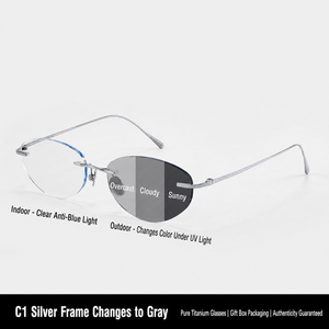 Photosensitive color-changing nearsighted <b>sunglasses</b> for women, adjustable to different degrees, ultra-lightweight, frameless - Product Image 2