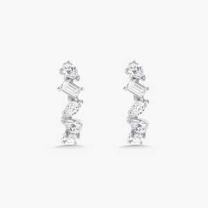 Multi Shape <b>Hoop</b> <b>Earrings</b> 10.7mm height Lab Grown Diamond Classic Push Back Huggies Fine Jewelry Manufacturer 10K 14K <b>Solid</b> Gold - Product Image 1
