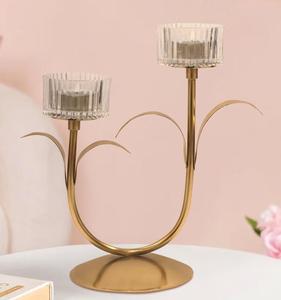 เชิงเทียนโลหะสีทองวินเทจสุดหรู สำหรับตกแต่งงานแต่งงานและบ้าน - Product Image 4