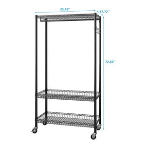 Appendiabiti da terra resistente e portatile, regolabile, con struttura in filo metallico e barre appendiabiti - Product Image 4