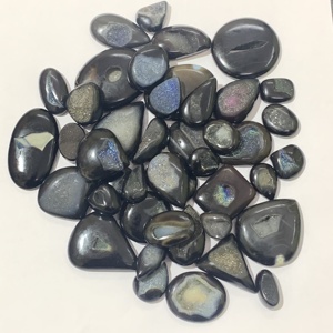 Vente en gros de cabochons d'agate noire naturelle Druzy, pierres précieuses en vrac, tranche de 6 mm de hauteur, pour la fabrication de bijoux MAHNAJ GEMS JAIPUR - Product Image 5