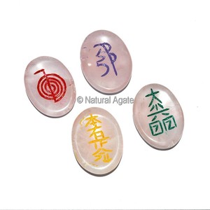 Cristal de guérison naturel, pierre indienne, agate noire, Usui Reiki, symbole Reiki blanc, en ligne - Product Image 3