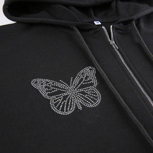 Quick Dry Men Rhinestones <b>Hoodies</b> <b>Plain</b> Dyed Men Rhinestones <b>Hoodies</b> Basics Cotton Blended Low Price Men Rhinestones <b>Hoodies</b> - Product Image 3