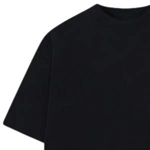 T-shirt en coton noir à manches courtes coupe ample pour homme, avec petit imprimé sur la poitrine, style décontracté urbain, vente en gros OEM, fourniture personnalisée - Product Image 3