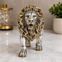 Vaisselle de luxe en or avec sculpture d'ombre de lion, finition traditionnelle antique et moderne, décorative, pour la maison, le bureau, l'hôtel, ou comme cadeau SHREE