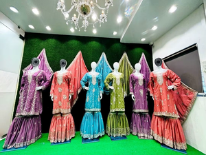 Vêtements indiens et pakistanais, salwar kameez de créateur pour les fêtes et les mariages, salwar kameez indien, gharara suit - Product Image 3