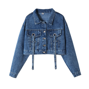2026 New Design Women's Long Sleeve Jean <b>Denim</b> Bomber <b>Jacket</b> Breathable <b>Lightweight</b> Winter Wholesale for Ladies - Product Image 1