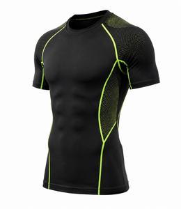 Camiseta de Compresión de Manga Corta para Hombre, Color Personalizado, Transpirable, Corte Ajustado, Cuello Redondo, Tejido de Punto, 180g - Product Image 3