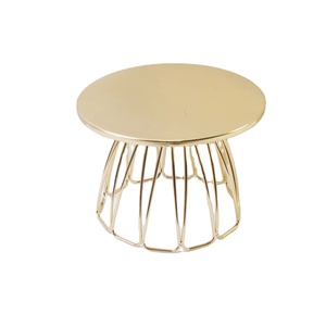 Pierre de marbre de forme ronde avec support en métal type de cérémonie de mariage support de gâteau créatif moderne gâteau et pâtisseries support gâteau - Product Image 2