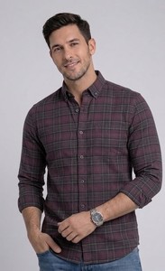 Camisa Enovate a Cuadros, Doble Botonadura, Manga Larga, Corte Regular, Casual, Unisex, Transpirable, Tejida, 100% Algodón, para Verano - Product Image 2