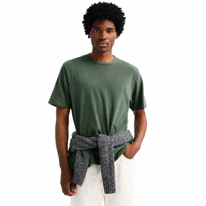 T-shirt à manches courtes vert pour homme, coupe classique, col rond, style décontracté, tissu jersey 100% coton - Product Image 5