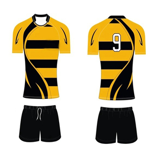 Uniforme de Rugby para Hombre de Manga Corta, 100% Poliéster Transpirable, con Logotipo Personalizado, Calidad Premium, Conjuntos Más Vendidos - Product Image 2