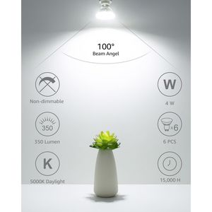 Set di 10 Lampadine LED GU10 Non Dimmerabili 5000K Luce Bianca Diurna 4W per Illuminazione a Binario Incassato - Product Image 6