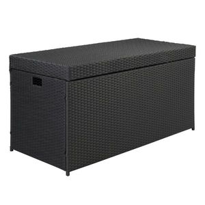 Pratica e Semplice Cassetta Portaoggetti da Esterno in Rattan Nero a Quattro Scomparti - Product Image 1