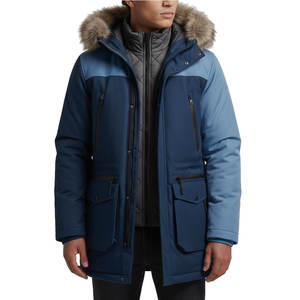 Parka pour homme avec capuche en fourrure, vêtements d'extérieur épais et isolés, protection contre le froid et la neige, veste parka pour homme - Product Image 1