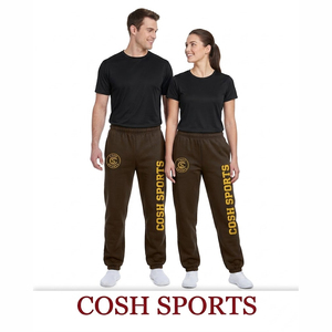 Pantalones Deportivos de Felpa Premium con Logotipo Bordado Personalizado, Estampado Lateral, Transpirables, para Gimnasio, con Bolsillos - Product Image 1