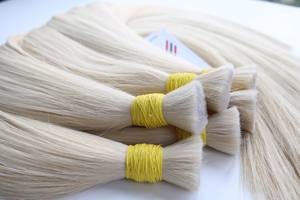 Extensions de cheveux en vrac de haute qualité au prix de gros 100 grammes 10 pouces cheveux vierges de couleur claire doublement étirés - Product Image 2