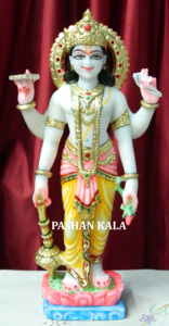 Statue de Vishnu en marbre de Makrana - Product Image 6