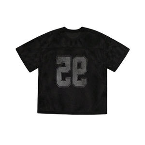 Maillot de football américain rétro personnalisé, coupe courte, style streetwear, coupe ample, en mesh, vente en gros - Product Image 3
