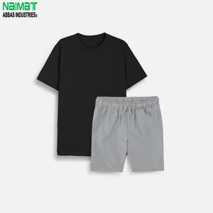 Conjunto de Pantalones Cortos Deportivos de Secado Rápido para Hombre, Color Sólido, Dos Piezas, Negro y Gris Oscuro, de Naimat Abbas Industries - Product Image 5