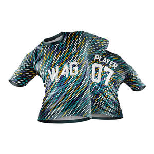 Maillot de football à séchage rapide avec logo personnalisé imprimé, 100% polyester, manches courtes, pour équipes et clubs de football, livraison rapide depuis le Pakistan - Product Image 3