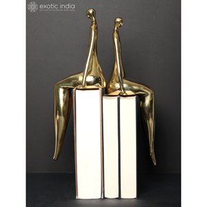Estatua de Latón Hecha a Mano en India, Figura de Pareja Sentada, Modelo DDC718, Hecho en India - Product Image 3