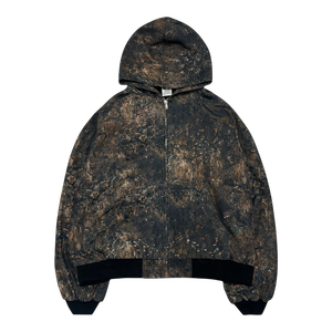 Sweat à capuche zippé pour homme, coupe ample et classique, personnalisable, en coton lourd 400 GSM, imprimé motif léopard - Product Image 3