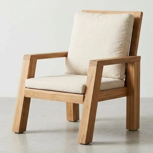 Elegant Solid Teak Wood Single Sofa <b>Chair</b> with Easy Installation for Modern Hotel Living Room Villa Decor - Product Image 1