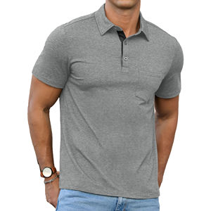 Polo en coton piqué French Terry uni OEM pour homme, tissu en terry, logo personnalisé brodé, polos pour homme - Product Image 6