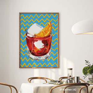 Décoration murale festive, illustration artistique d'un verre de thé glacé, impression d'art mural moderne sur le thème des boissons pour la maison - Product Image 2