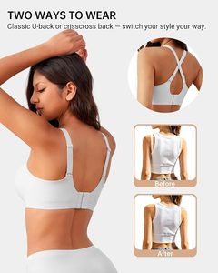 Sujetador Deportivo Blanco con Tirantes Finos y Cuello en V para Mujer, con Detalle de Malla sin Costuras, Soporte Medio, Transpirable, para Yoga y Ejercicio - Product Image 3
