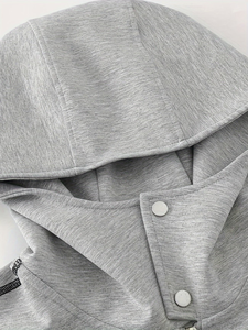 Sudadera con capucha de algodón 100% ecológica e impermeable para mujer, con cremallera de doble cabezal, informal, de manga larga, para invierno - Product Image 3