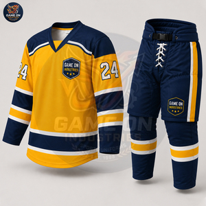 Sublimated Hockey Jersey with Protective Pants Breathable Quick Dry Athletic Sports Wear Custom OEM Ice Hockey Team Uniform - Product Image 3