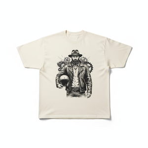 เสื้อยืดมอเตอร์ไซค์แบบยูนิเซ็กซ์ คอกลม แขนสั้น ระบายอากาศได้ดี กันยับ ลายพิมพ์เรียบ ทรงปกติ ผ้าฝ้ายฟลีซ 100% - Product Image 1