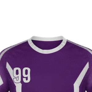 Men Purple White Sublimated Handball Jersey Short Sleeve <b>Polyester</b> Sports <b>Shirt</b> Team Wear Performance Match Training Apparel - Product Image 3