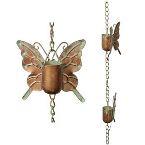 Cadena de Lluvia de Cobre con Motivo de Mariposa, Escultura Decorativa Colgante para Drenaje de Agua en Techos de Jardín - Product Image 1