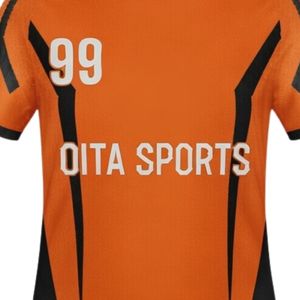 Men Orange Black Sublimated Handball Uniform <b>Set</b> Polyester Jersey Shorts Team Wear Training Match Sports Apparel - Product Image 5