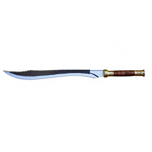 Cuchillo de hoja curva con mango de madera y detalles de latón, de un solo filo, precio de fábrica, espada de acero inoxidable en venta - Product Image 4