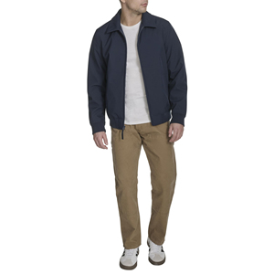 Blouson bomber bleu marine pour homme, coupe classique, couleur unie, fermeture éclair, style décontracté, matière polyester, vêtement d'automne - Product Image 3